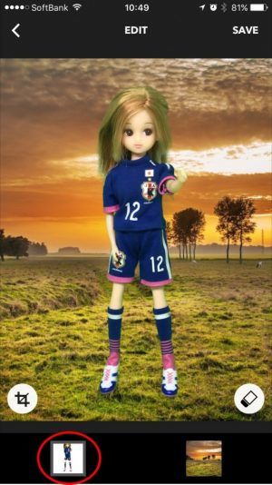 被写体のサイズ変更