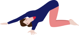 針の糸通しのポーズ