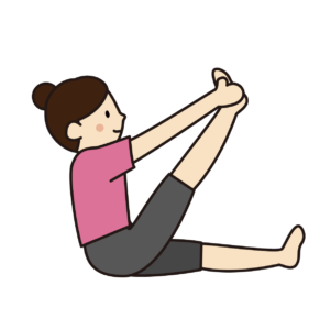 つま先を手で持ってぐるぐる回し