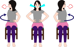 椅子に座ってねじり