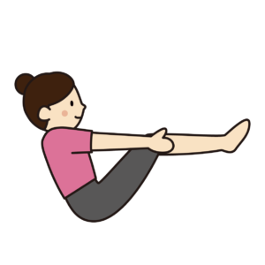 半分の舟のポーズ