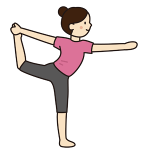 弓を引くポーズ